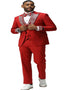 Red Prom Tuxedo - Perfect Wedding Suit Vested Rhinestone Lapelled